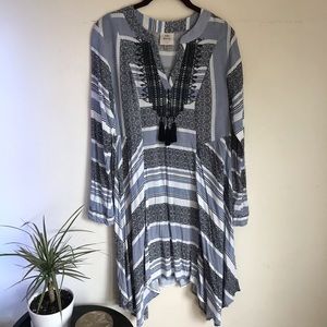 Boho Long Sleeve Dress with Tassles